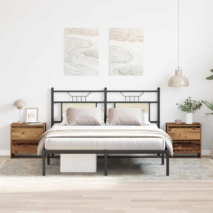 Mesilla de noche, 2 piezas, madera antigua, 45 x 34 x 44,5 cm