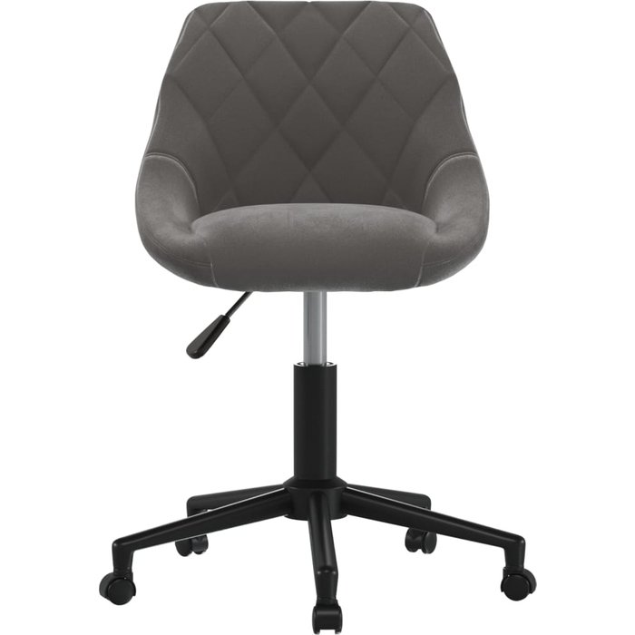 Silla de comedor | silla de cocina giratoria de terciopelo gris oscuro cfw72344