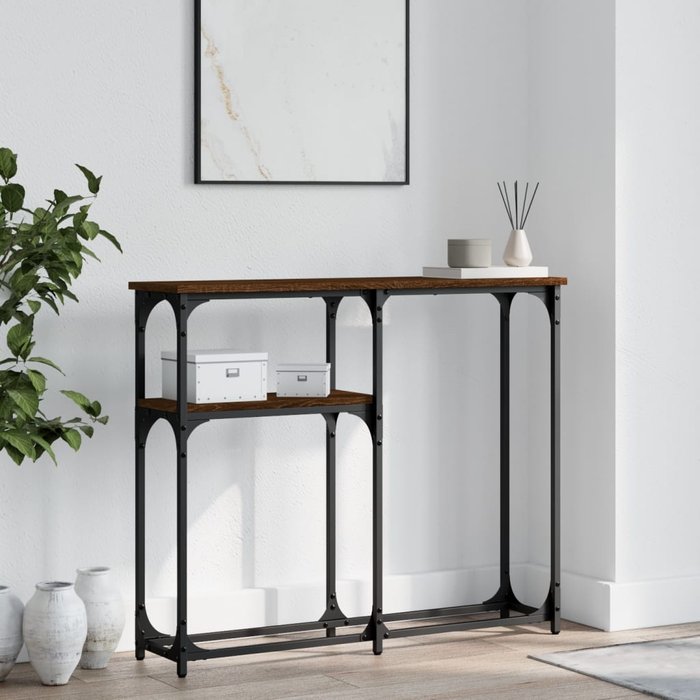Maison exclusive - mesa consola madera de ingeniería marrón roble 90x22,5x75 cm