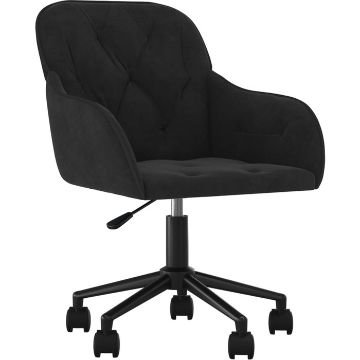 Silla giratoria/sillón de estudio/oficina de terciopelo negro 02_0024169