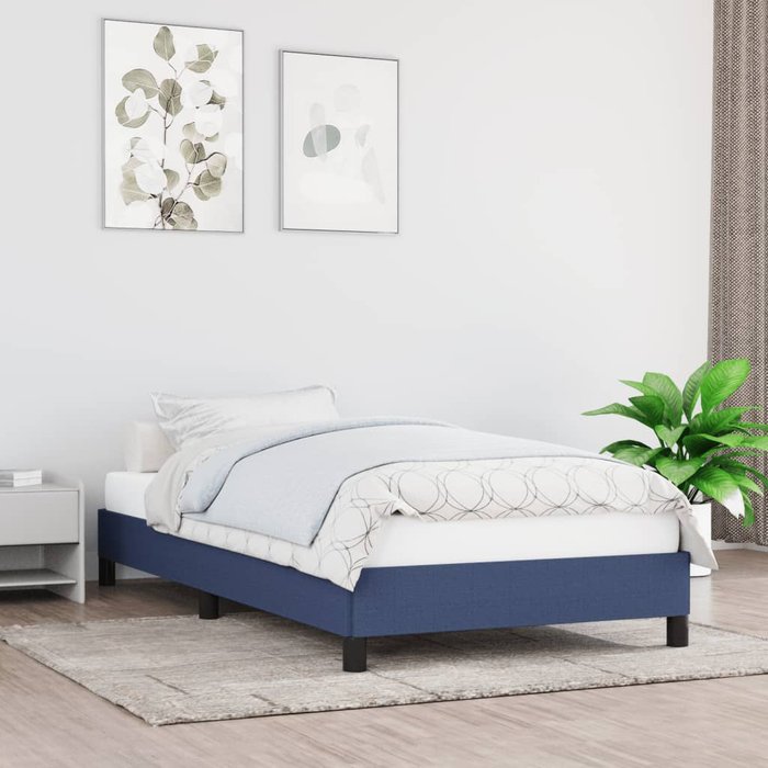 Estructura de cama azul 80 x 200 cm tela