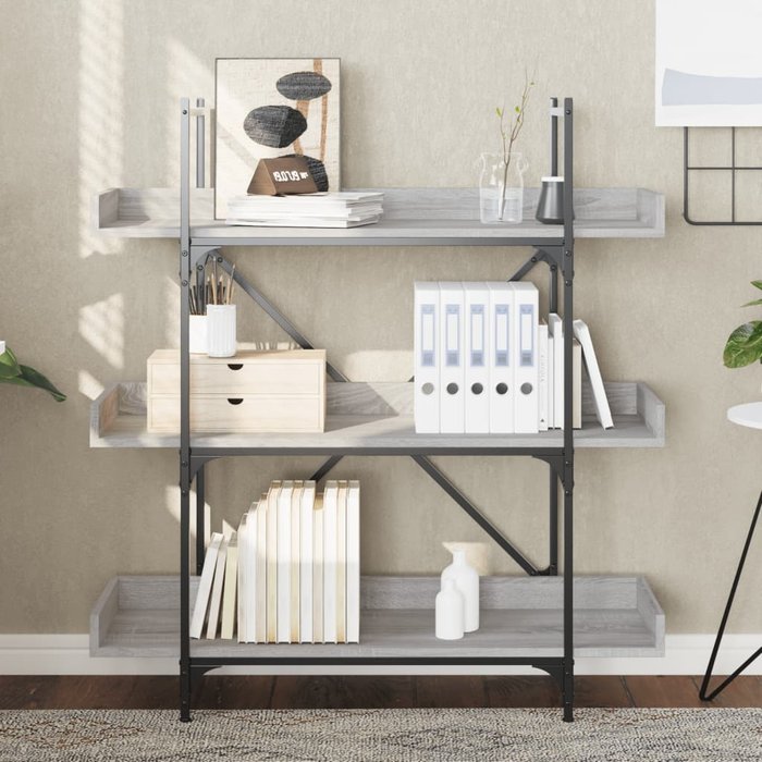 Librería de 3 estantes madera gris sonoma 100x33x108,5 cm – comfortxl