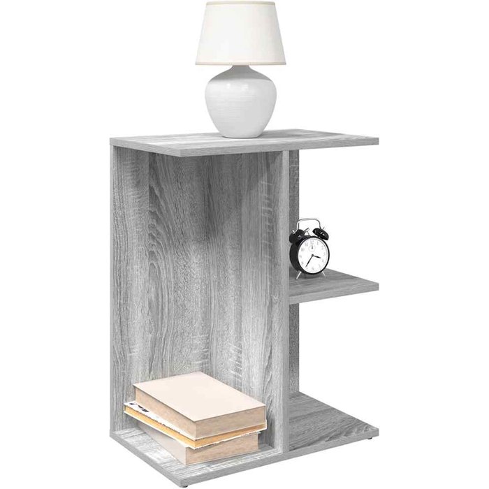 Mesitas de noche 2 piezas madera contrachapada gris sonoma