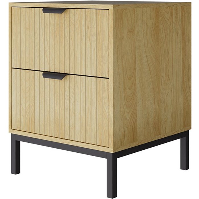 Vicco mesilla de noche lennox, roble, 40 x 52 cm con 2 cajones