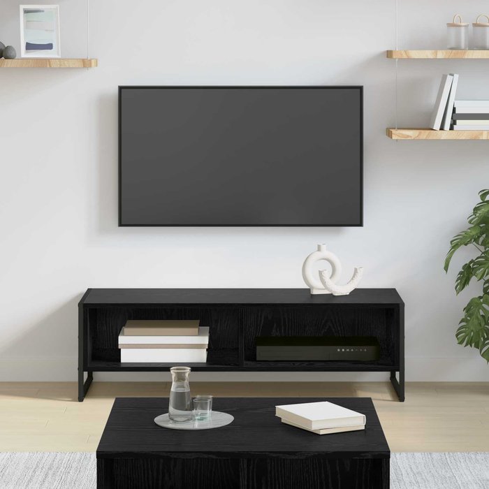 Mueble de tv, roble negro, 100 x 36,5 x 30,5 cm, madera de ingeniería