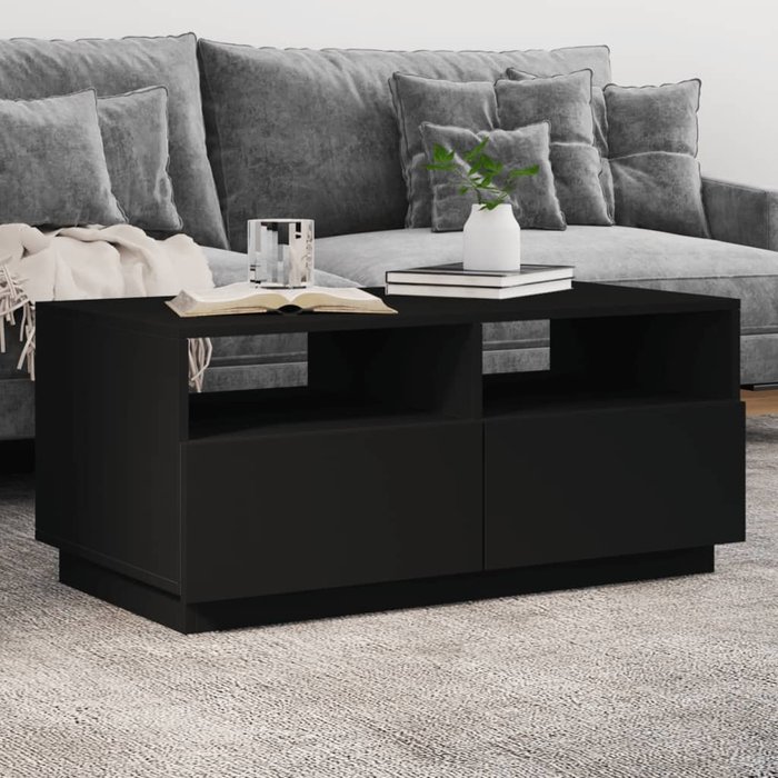 Maison exclusive - mesa de centro con luces led negro 90x49x40 cm
