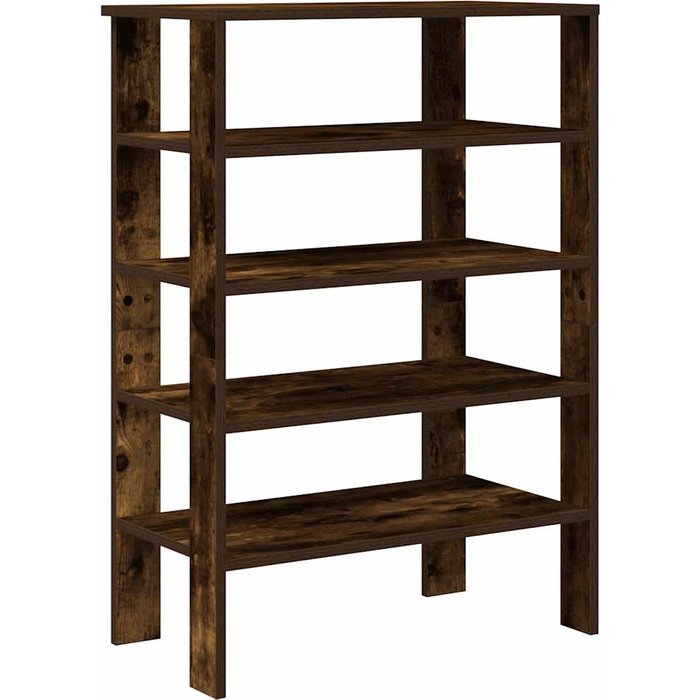 Zapatero madera contrachapada roble ahumado 61x32x87,5 cm - comfortxl