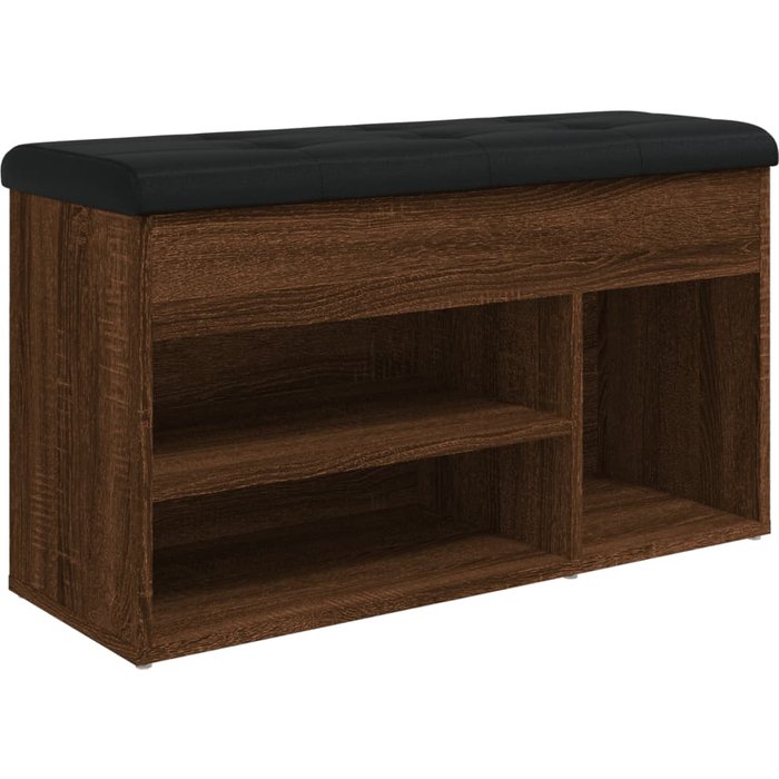 Banco zapatero madera de ingeniería marrón roble 82x32x45,5 cm - comfortxl