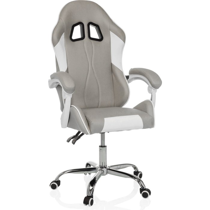 Silla gaming / silla de oficina gamebreaker w03 tejido gris/blanco mybuero