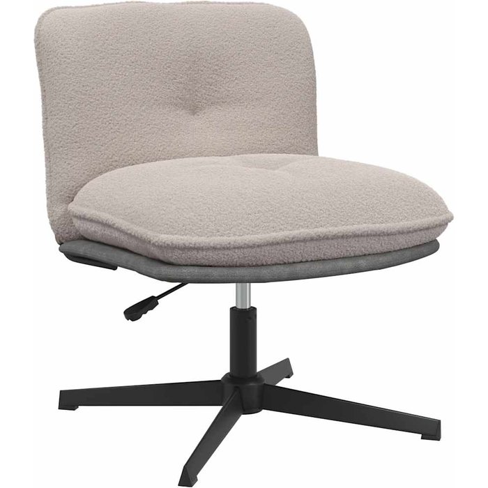 Silla oficina giratoria tejido imitación lana rizada gris claro vidaxl