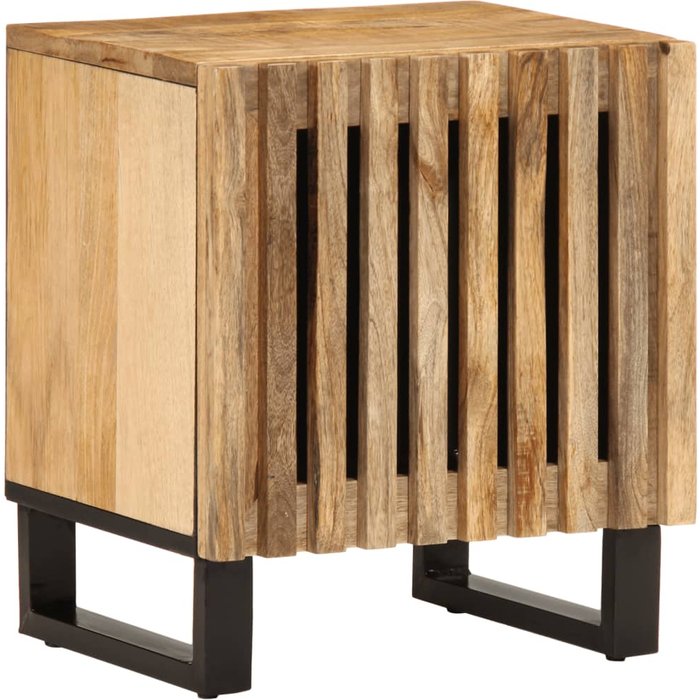 Mesita de noche de 40x34x46 cm, madera maciza de mango natural. - pangivo