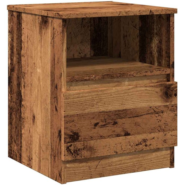 Mesita de noche madera de ingeniería envejecida 40x40x50 cm - comfortxl