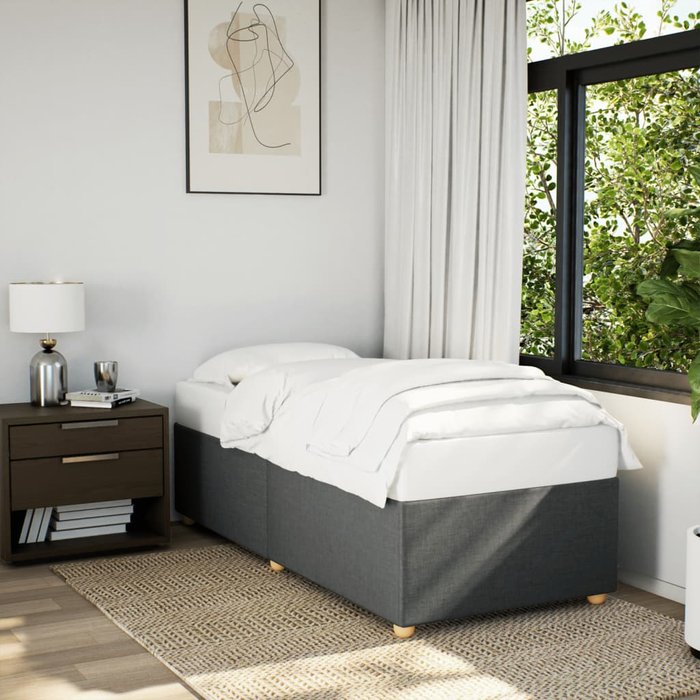 Estructura de cama sin colchón tela gris oscuro 90x190 cm vidaxl