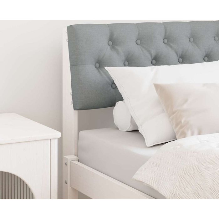 Maison exclusive - cabecero tapizado gris claro 75 cm madera de pino macizo