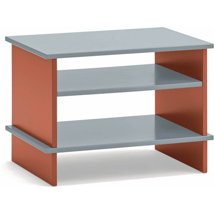 Mesita auxiliar inari 2 estantes gris perla y teja