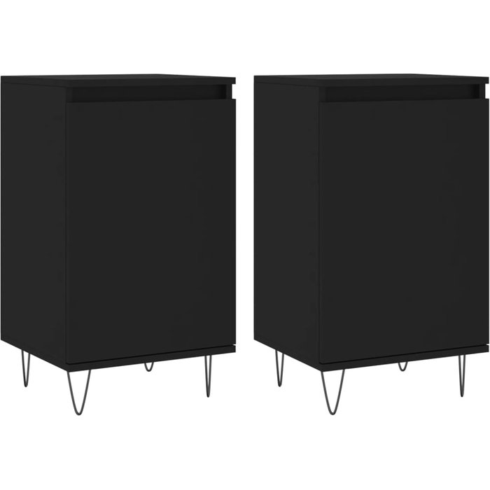 Aparadores 2 uds madera de ingeniería negro 40x35x70 cm - comfortxl