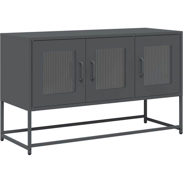 Mueble de tv acero laminado en frío antracita 100,5x39x60,5 cm - comfortxl