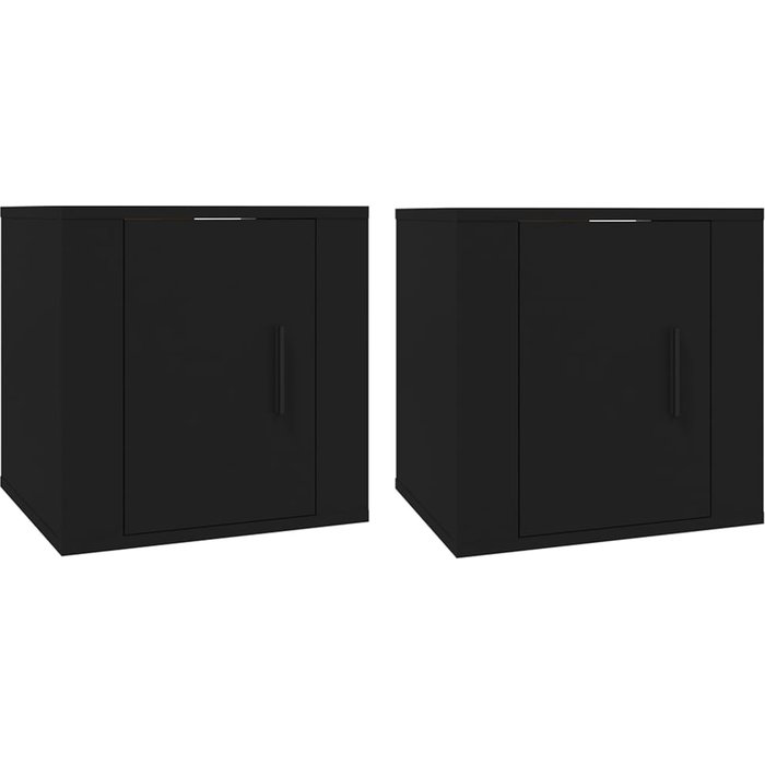 Muebles para tv de pared 2 uds negro 40x34,5x40 cm - comfortxl