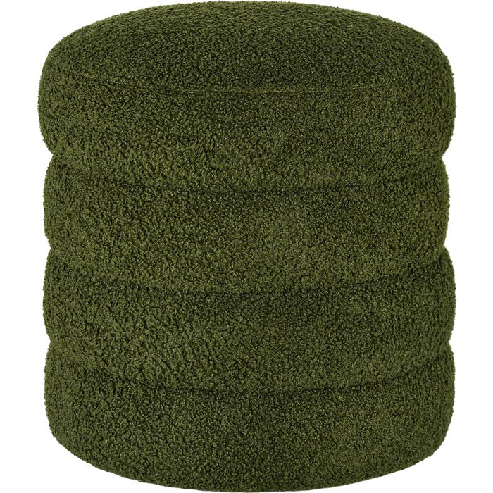 Taburete redondo de suave tejido polar, hasta 120 kg, ø 40 x h 45 cm, verde.