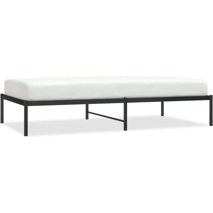 Estructura de cama sin colchón metal negro 100x190 cm — comfortxl