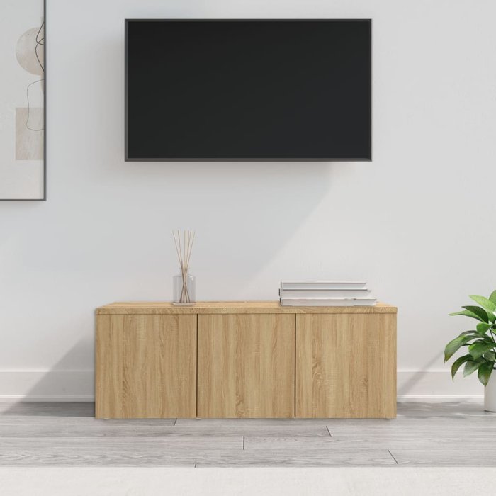 Mueble de tv, roble sonoma, 80x34x30 cm, madera de ingeniería