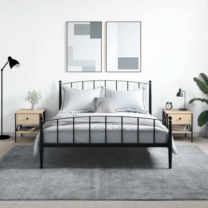 Vidaxl mesitas noche 2 uds madera ingeniería roble sonoma 40x42x45 cm