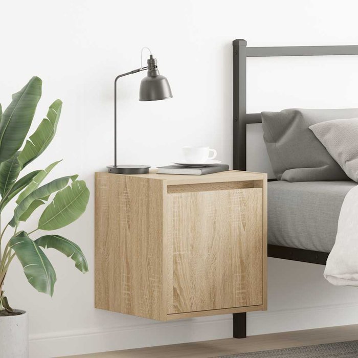 Maison exclusive - mesillas de noche de pared 2 uds roble sonoma 38x34x40 cm