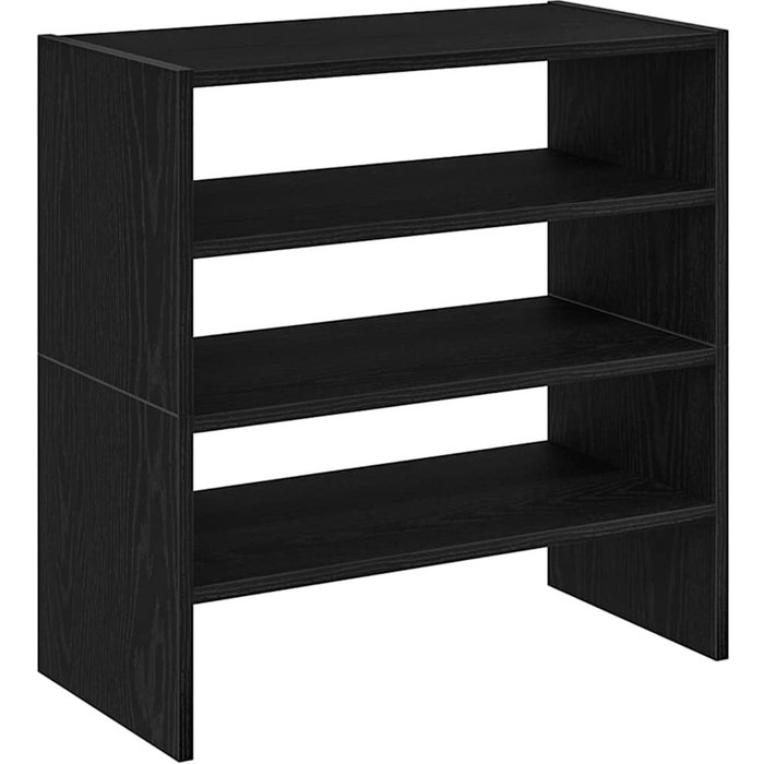 Zapateros 2 uds apilables roble negro 60x30x30,5 cm - comfortxl