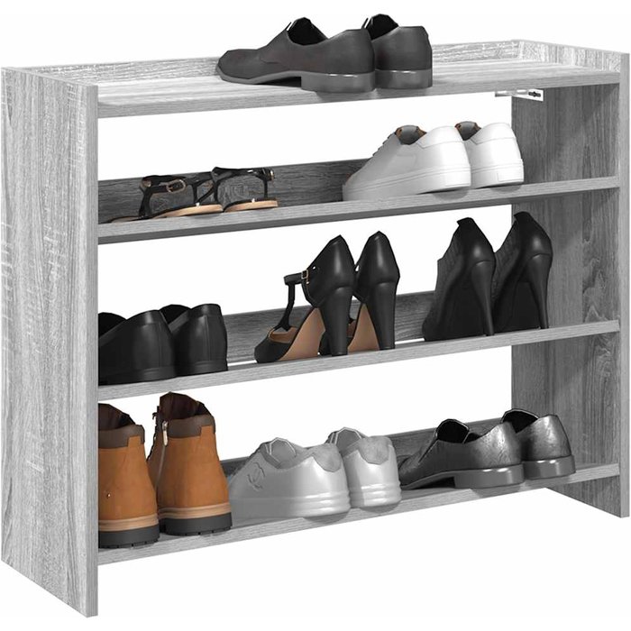 Zapatero sonoma gris de 80x25x62 cm, madera de ingeniería.