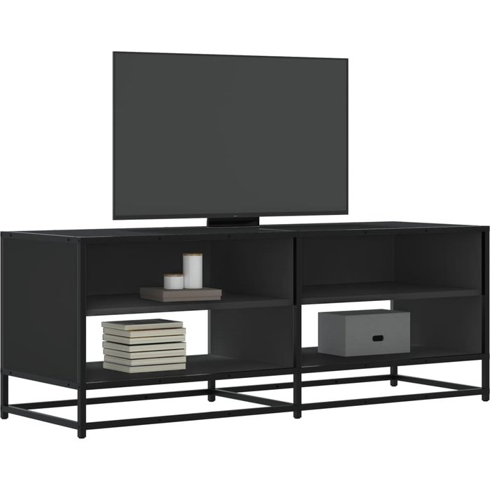 Mueble de tv madera de ingeniería y metal negro 120,5x40x46 cm vidaxl