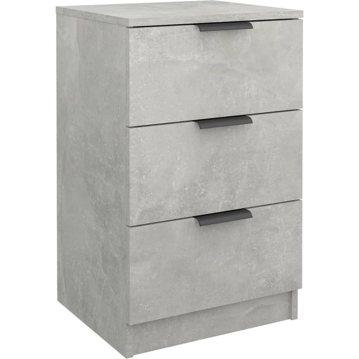 Mesita de noche gris cemento 40x36x65 cm