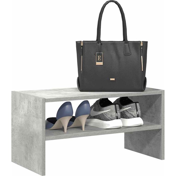 Zapatero apilable gris hormigón 60x30x30,5 cm