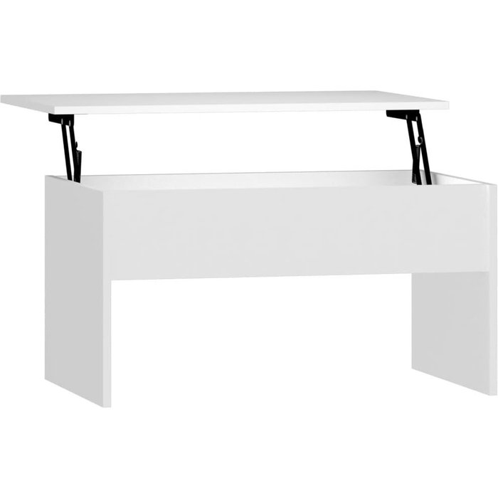 Mesa de centro madera contrachapada blanco 80x50,5x41,5 cm