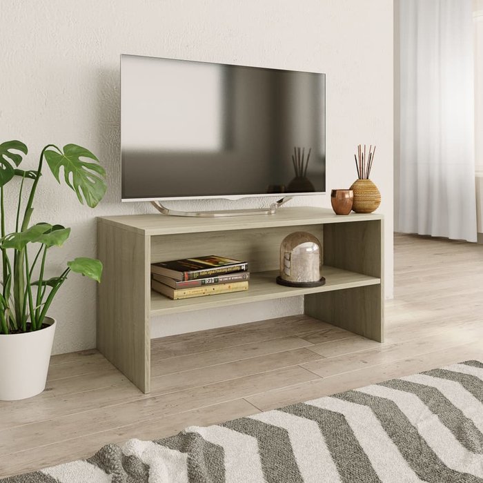 Mueble de tv madera contrachapada roble sonoma 80x40x40cm - comfortxl