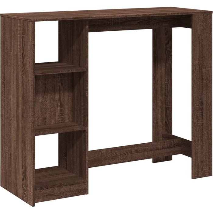 Mesa alta | mesa de bistró con estante marrón roble 124x46x103,5 cm cfw956511