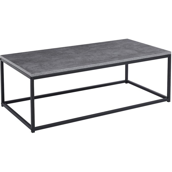 Mesa de centro ewing – efecto de piedra gris y metal – diseño rectangular