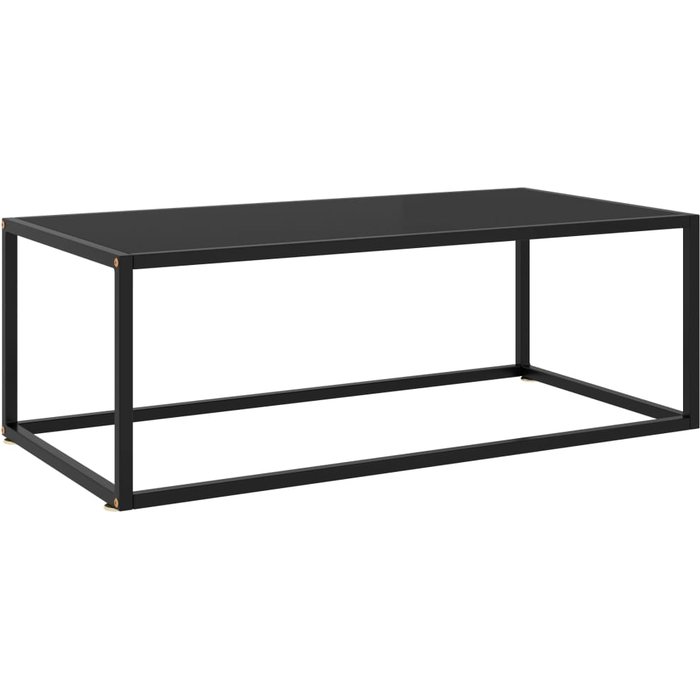 Mesa de centro negra con cristal negro 100x50x35 cm