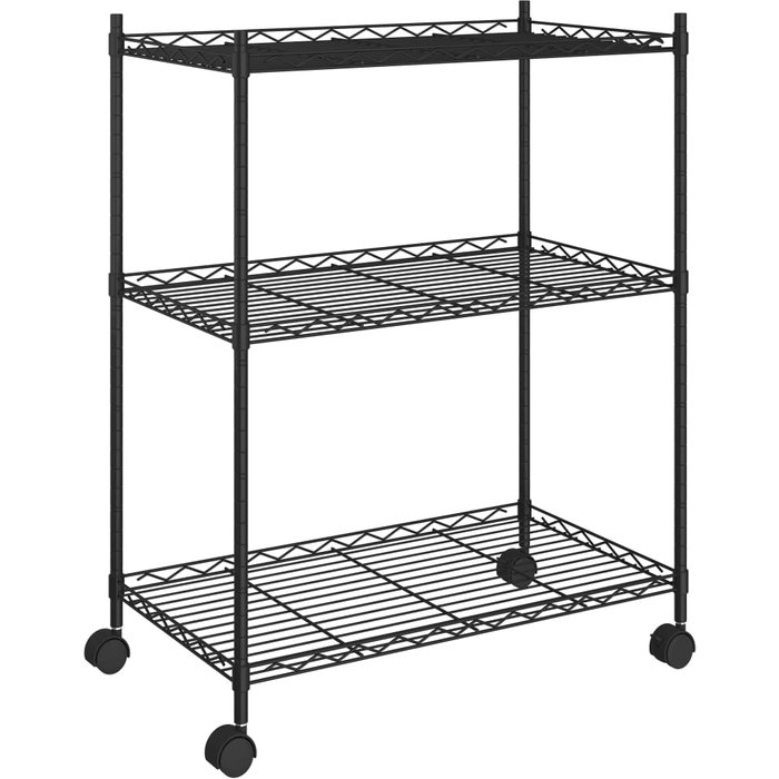 Estantería de 3 niveles con ruedas negro 60x35x81 cm 150 kg - comfortxl
