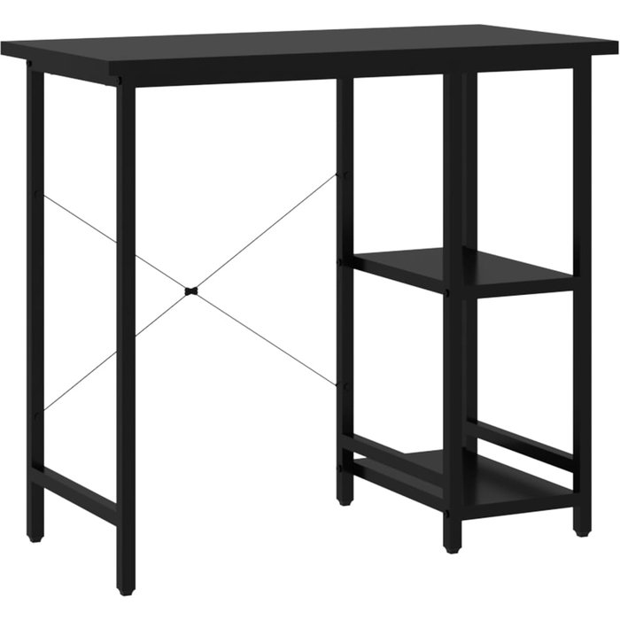Escritorio para ordenador de mdf y metal negro 80x40x72 cm - comfortxl