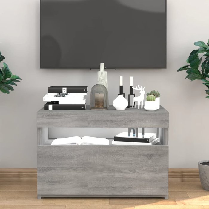 Maison exclusive - mueble de tv con luces led gris sonoma 60x35x40 cm