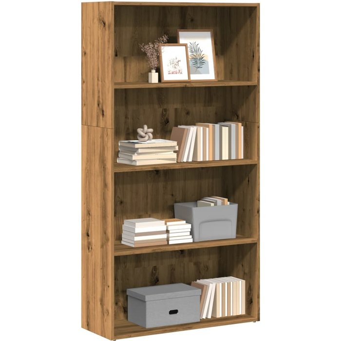 Librería artesanal de roble, 80x30x152 cm, madera de ingeniería. - pangivo