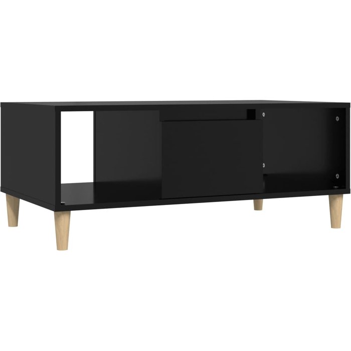 Mesa de centro de contrachapado negro 90x50x36,5 cm - comfortxl