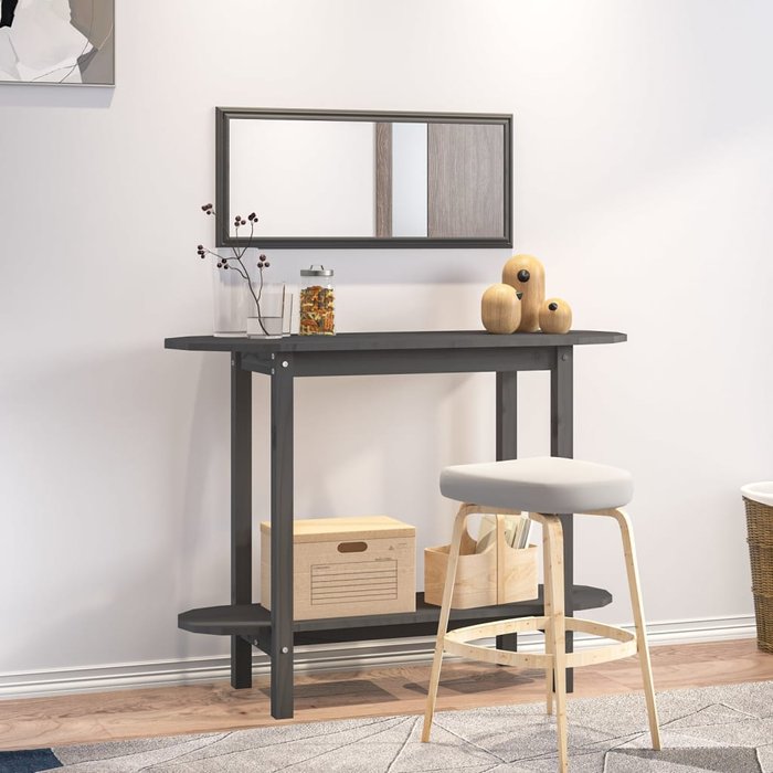 Maison exclusive - mesa consola de madera maciza de pino gris 110x40x80 cm