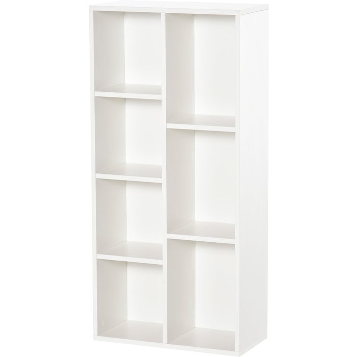 Estante para libros, librería de siete cubos - efecto madera blanca