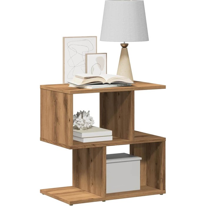 Maison exclusive - mesita de noche madera de ingeniería roble artisian