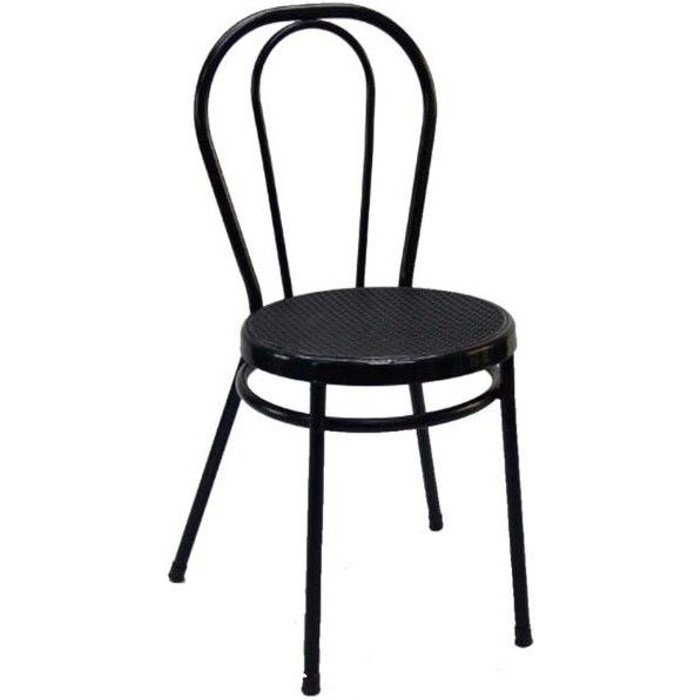 Silla bistrot negra y asiento de rejilla color negro hobeto 173170