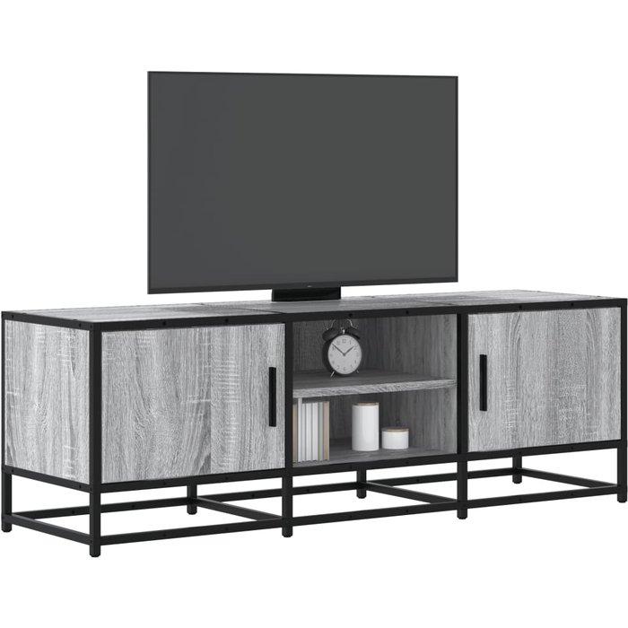 Mueble tv madera ingeniería y metal gris sonoma 120x35x41 cm