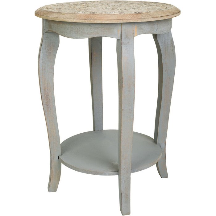 Mesa de centro de madera artesanal gris45x45x60h cm