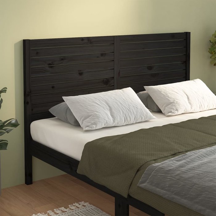 Maison exclusive - cabecero de cama madera maciza de pino negro 141x4x100 cm