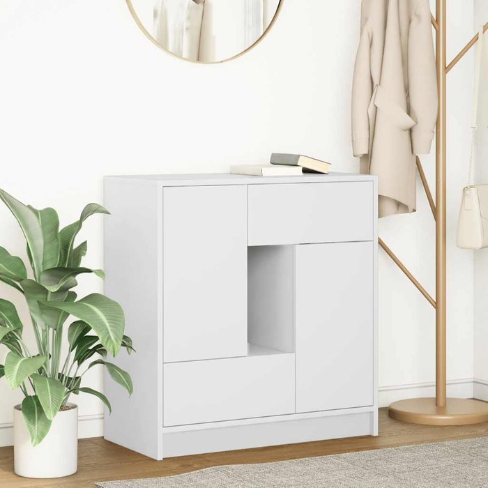 Maison exclusive - aparador con cajones y puertas blanco 70,5x34x74,5 cm